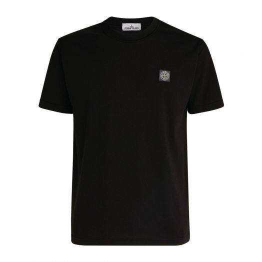 Garment Dyed Patch Logo T-Shirt Black