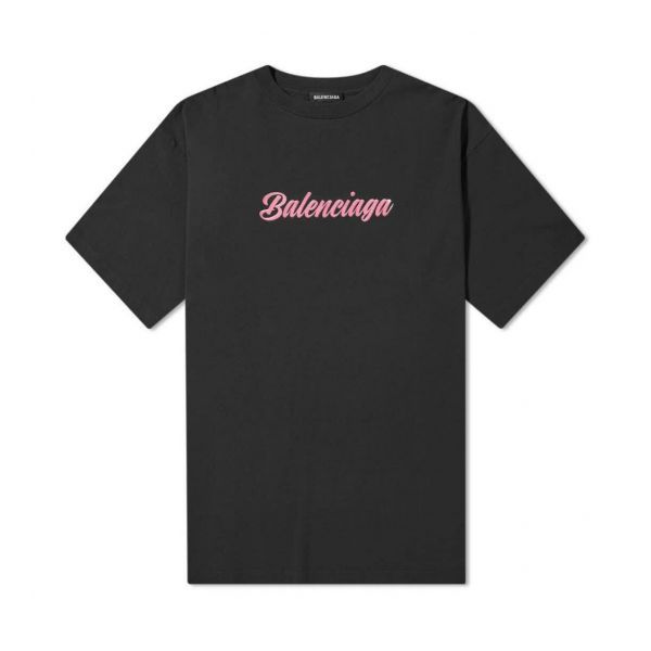 Balenciaga Distressed Small Fit This Is Not Logo TShirt Pink Black