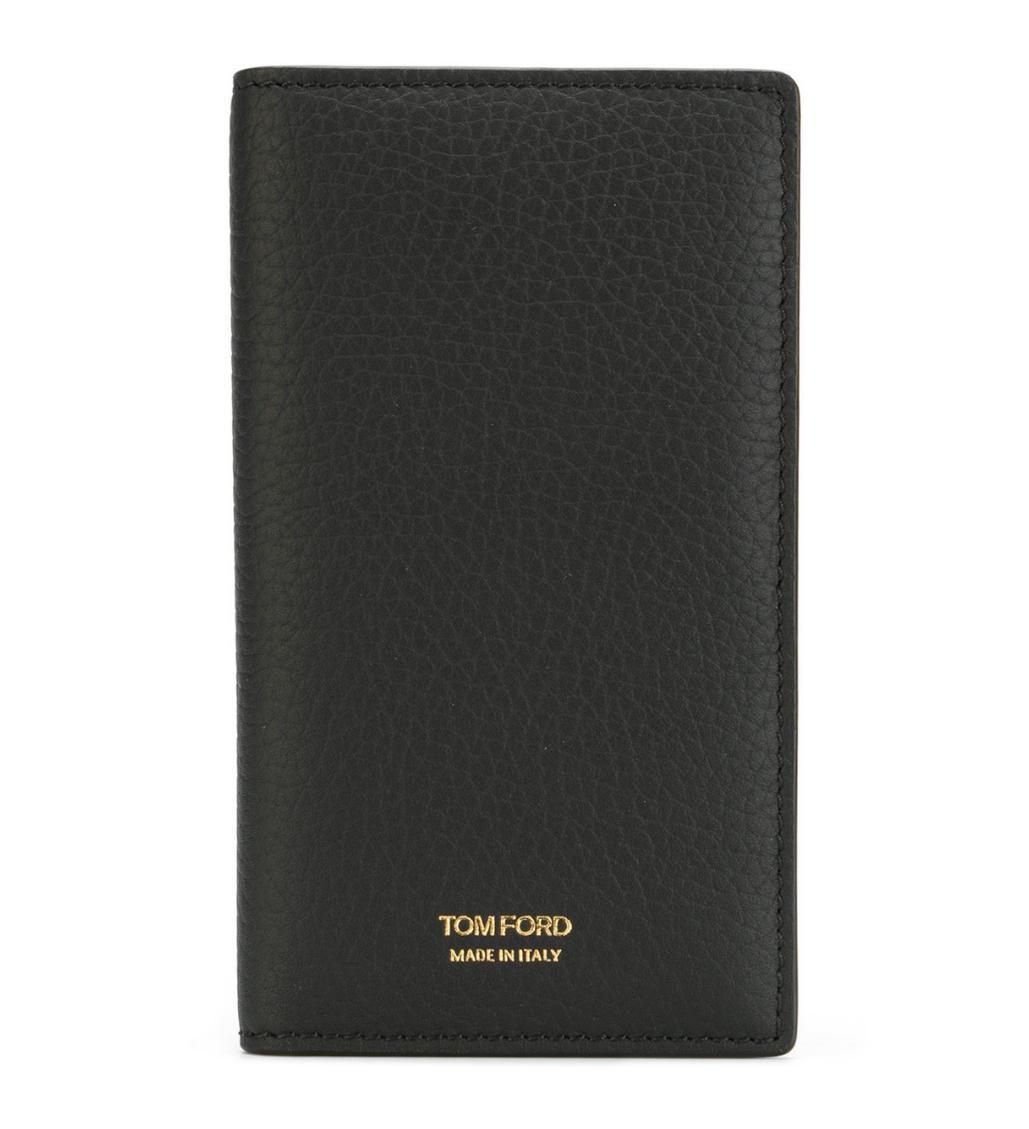 Suit Long Monogram Detail Black Leather Wallet
