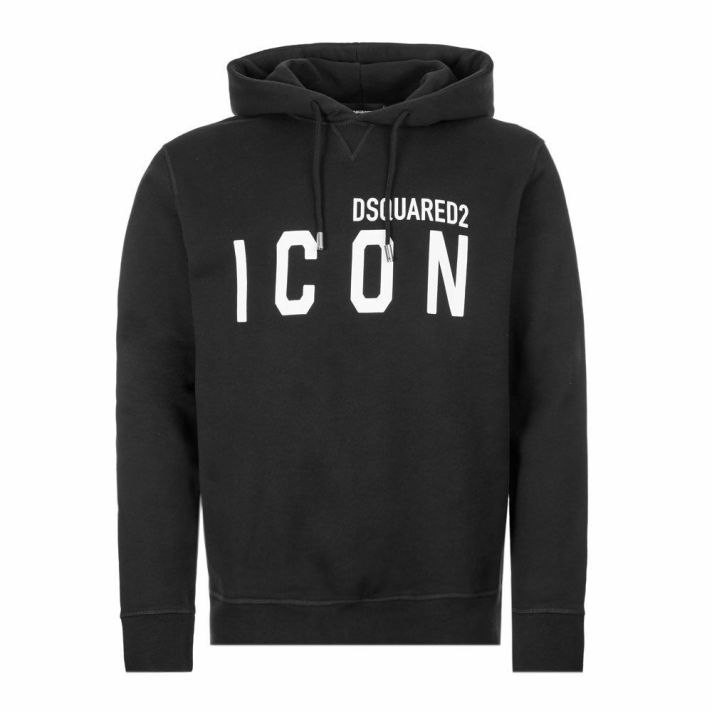 DSQUARED2 Icon Printed Hoodie Black