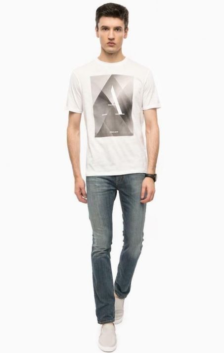 Armani Jeans Mens Logo Print White T-shirt All Sizes BNWT[S]