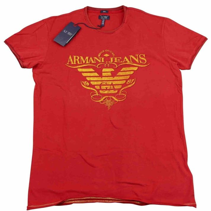 Armani Jeans Mens Red H/S Tshirt - Sz XXL & XXXL BNWT [XXL]