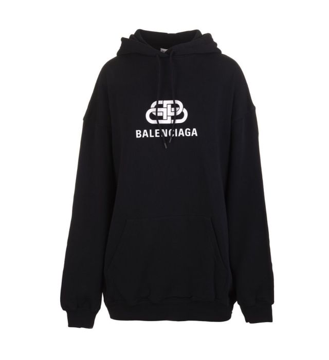 BB Logo Print Black Hoodie – Style Swoop