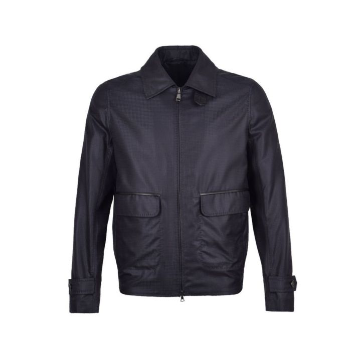 Brioni Handmade Blue Black Hounds tooth Jacket