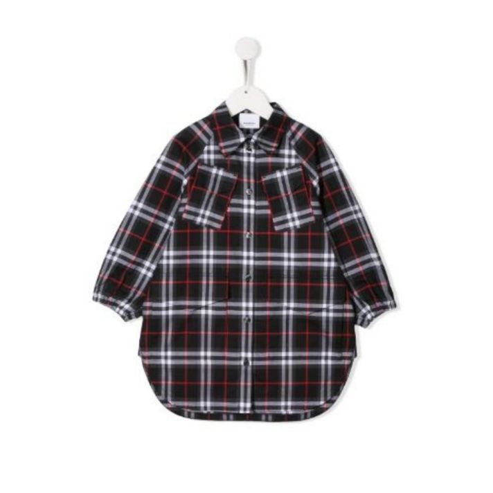 Burberry Children Boys Checked Cotton Black Shirt 3 Years / 98cm