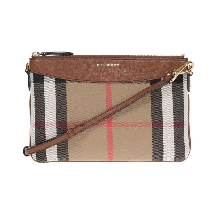 Peyton House Check Tan Brown Crossbody Bag