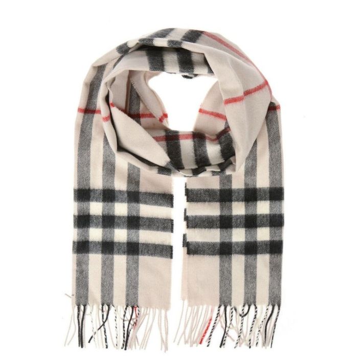 Giant Stone Cashmere Check Scarf