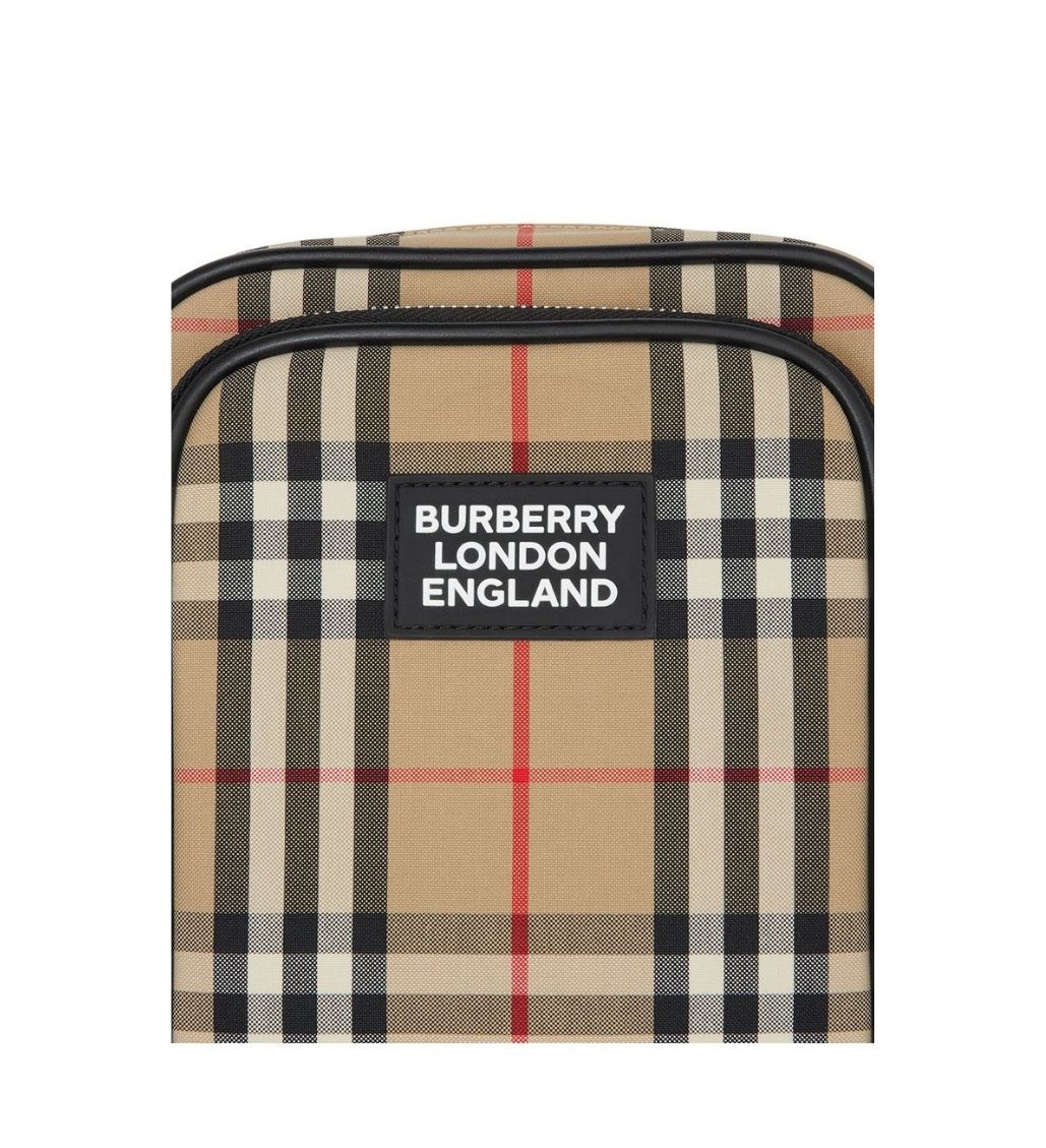 Freddie Vintage Check Beige Messenger Bag - Image 2