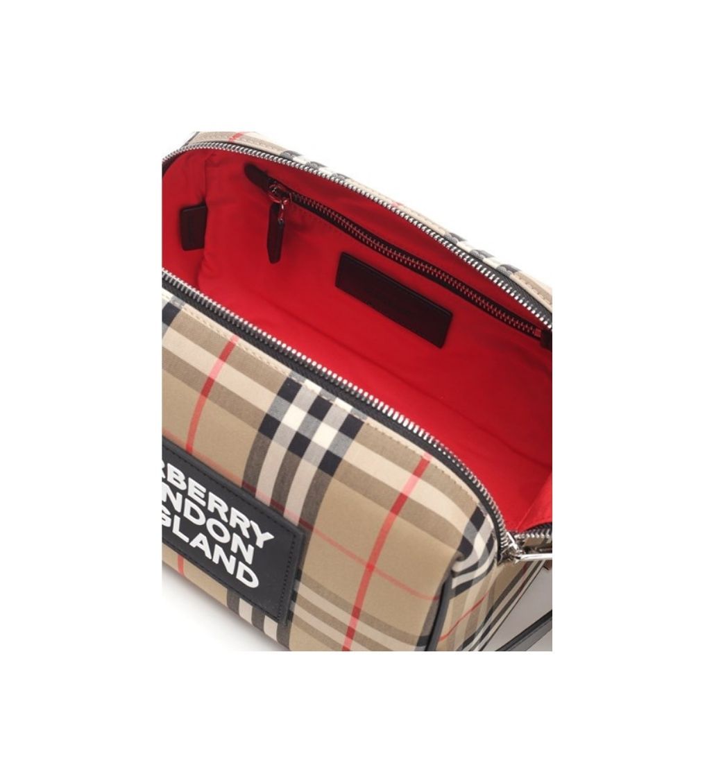 Vintage Beige Signature London Check Travel Pouch - Image 4