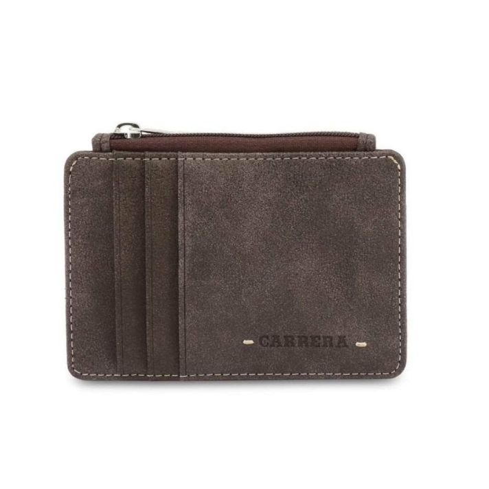 Carrera Jeans Men's Dark Brown Card Wallet - WORLD CB4396B