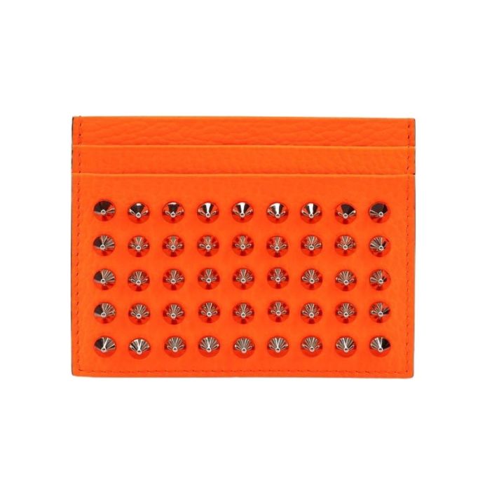 M Kios Orange/Argent Calf Desert Spikes Card Holder Wallet