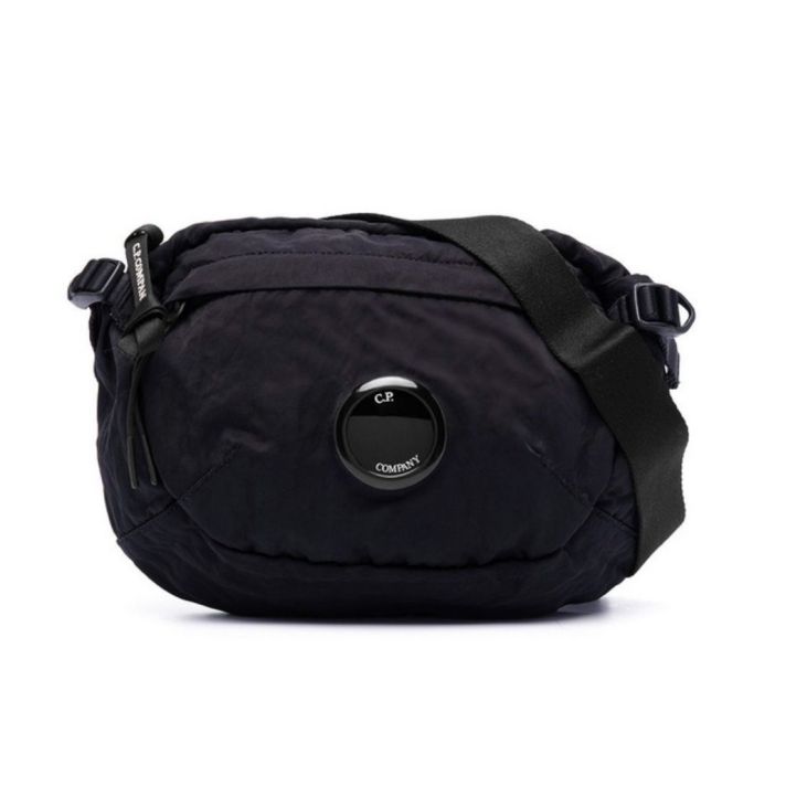 C.P. Company Logo-patch Zipped Navy Blue Belt Bag