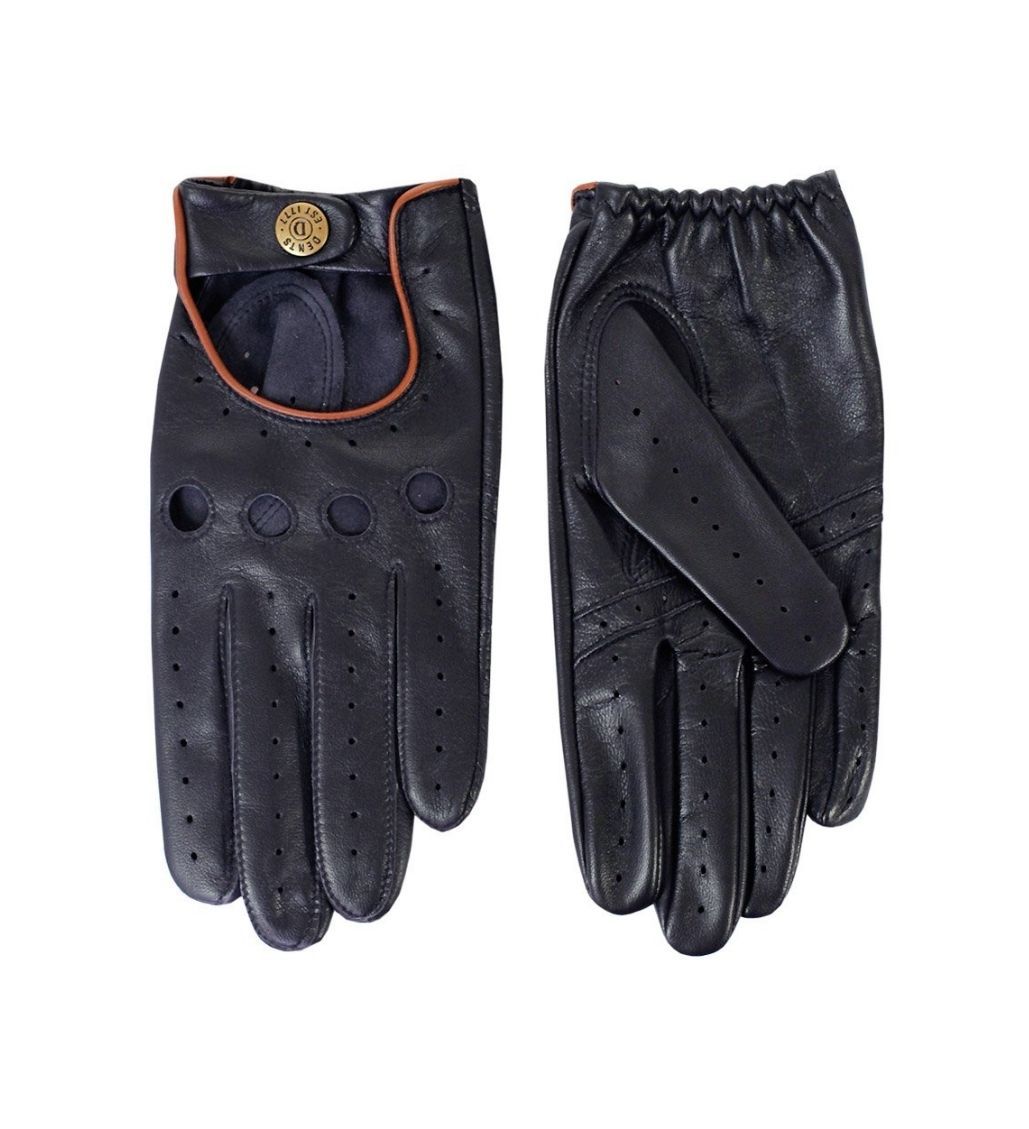 Delta Classic Leather Navy Tan Driving Gloves - Image 2