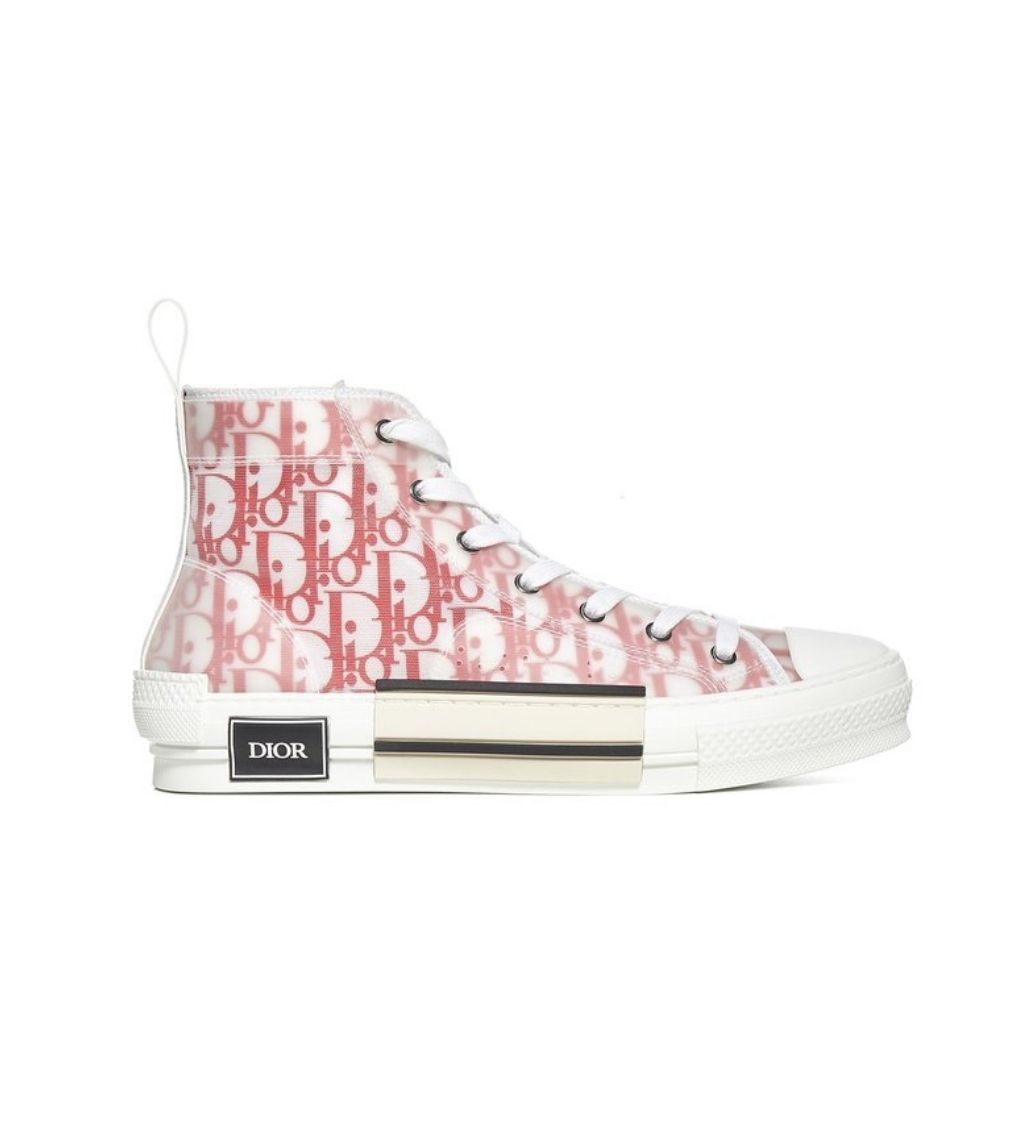 Homme B23 Oblique Canvas High-Top Red/White Sneakers