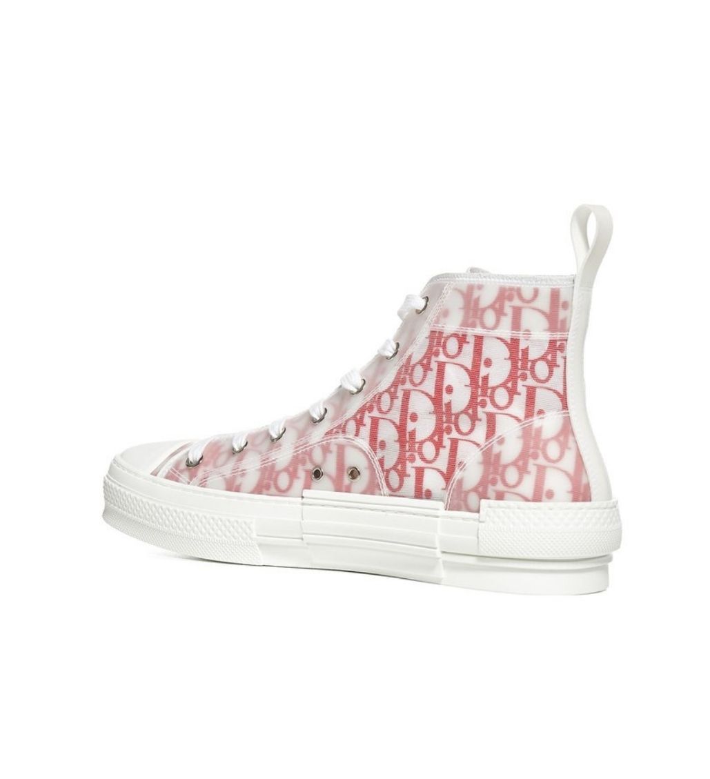 Homme B23 Oblique Canvas High-Top Red/White Sneakers - Image 3