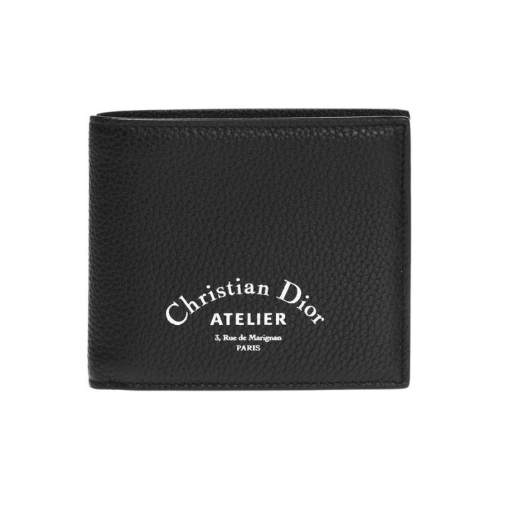 Logo Printed Bifold Black Wallet