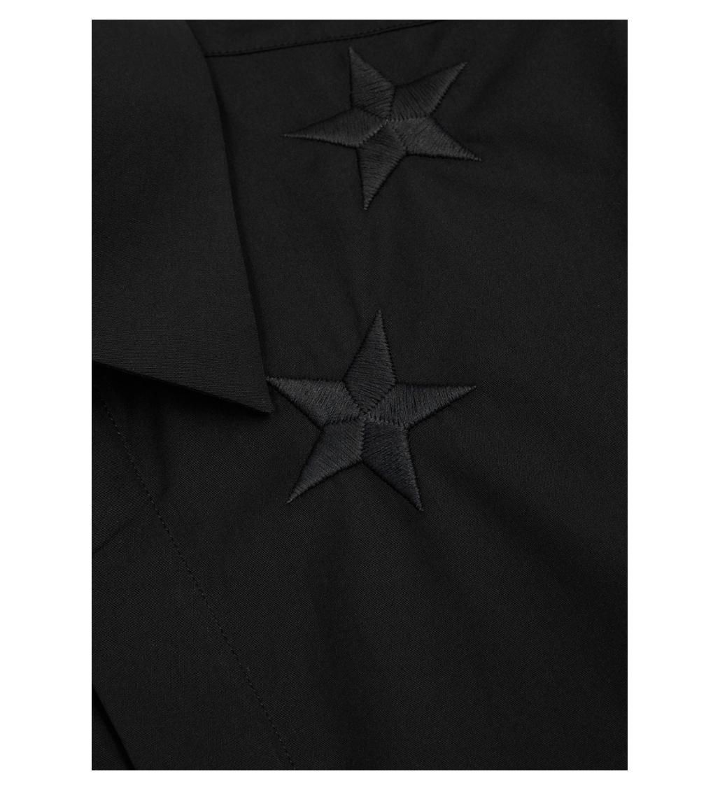 PARIS Black STAR-EMBROIDERED SHIRT - Image 3