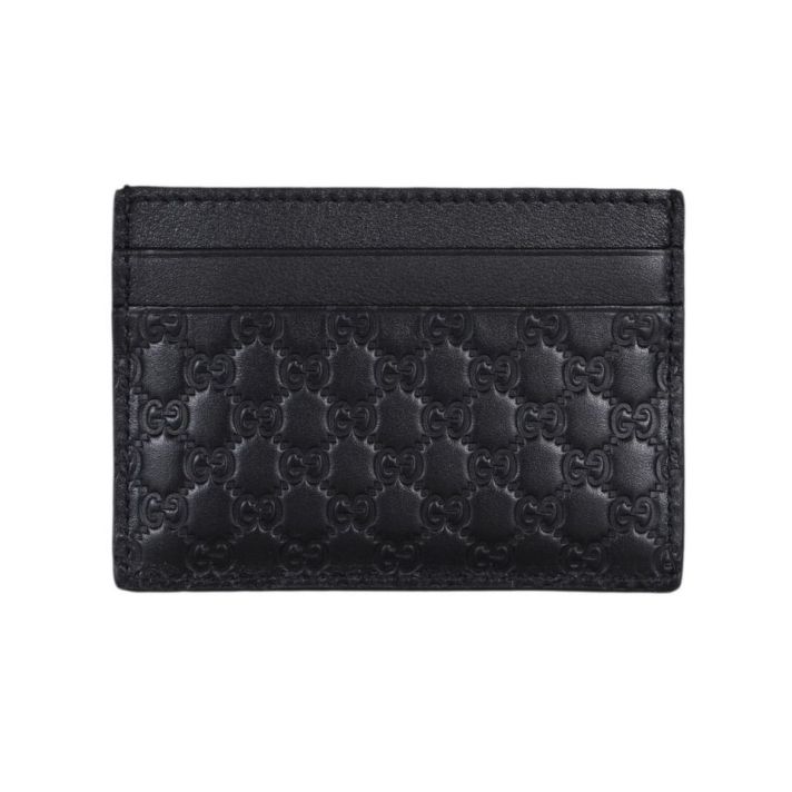 MICRO GG Black LEATHER CARD HOLDER WALLET