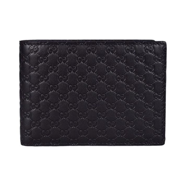 GG Logo Black International Bi-Fold Card Wallet