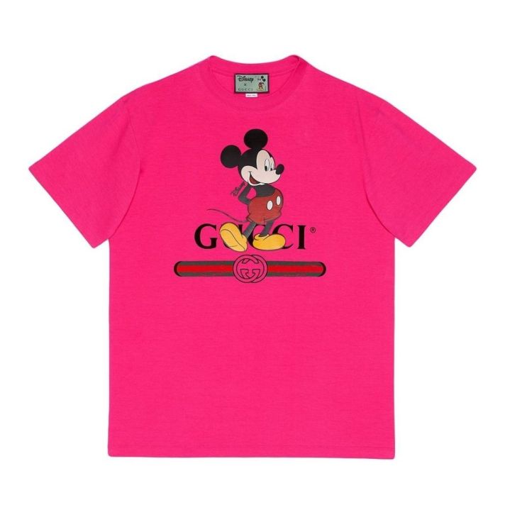 Disney x Gucci Print Oversize Fuchsia Pink T-shirt
