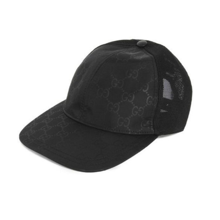 Gucci GG Logo Nylon Black Baseball Cap