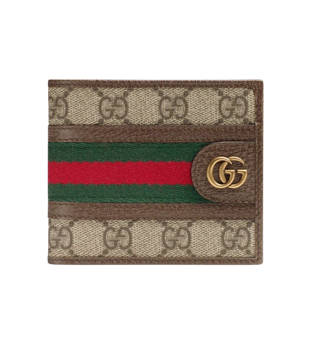 Ophidia GG Beige Canvas Bifold Wallet