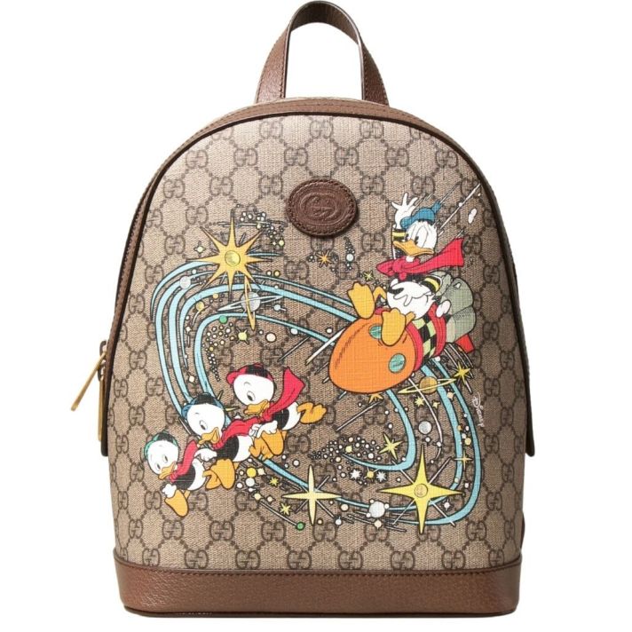 Donald Duck Disney x Gucci GG Supreme Canvas FabricBackpack