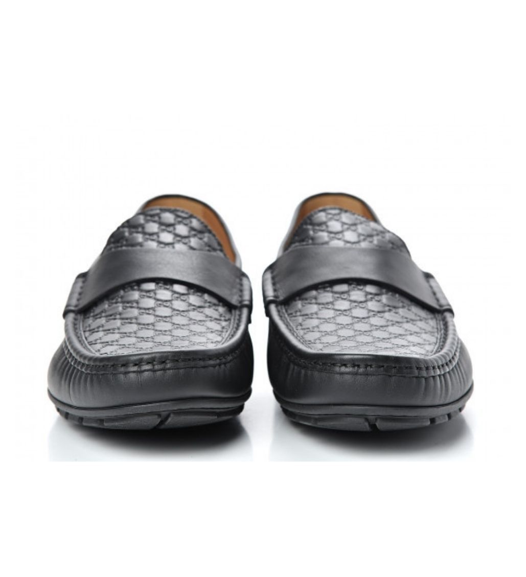 Microguccissima Calfskin Black Driver Loafers - Image 3