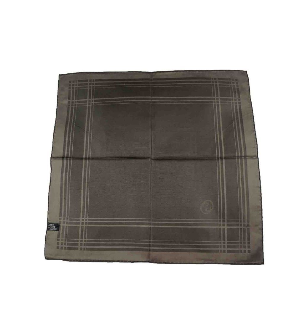 GG Logo Brown Pocket Square - Image 3