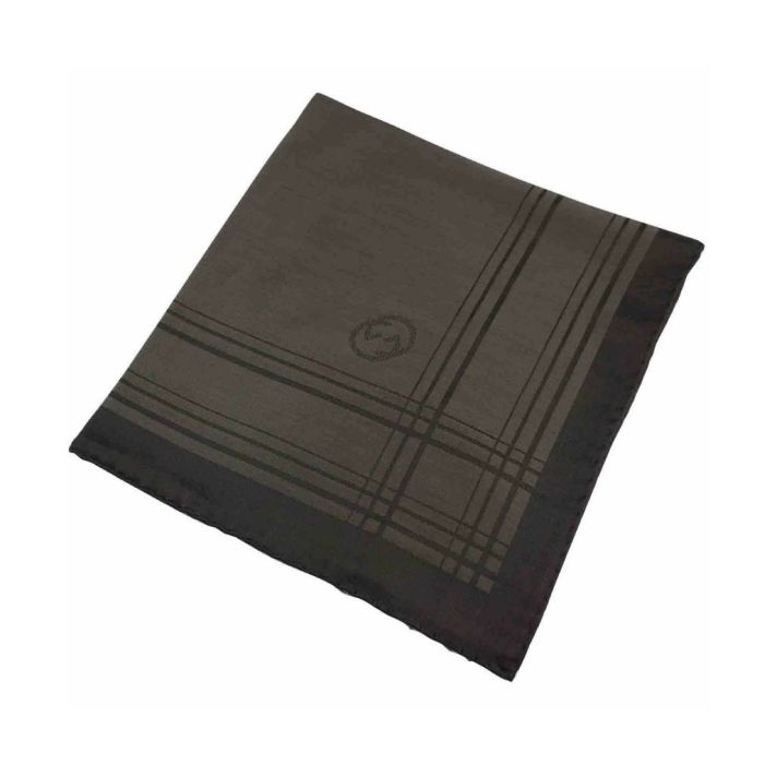 GG Logo Brown Pocket Square