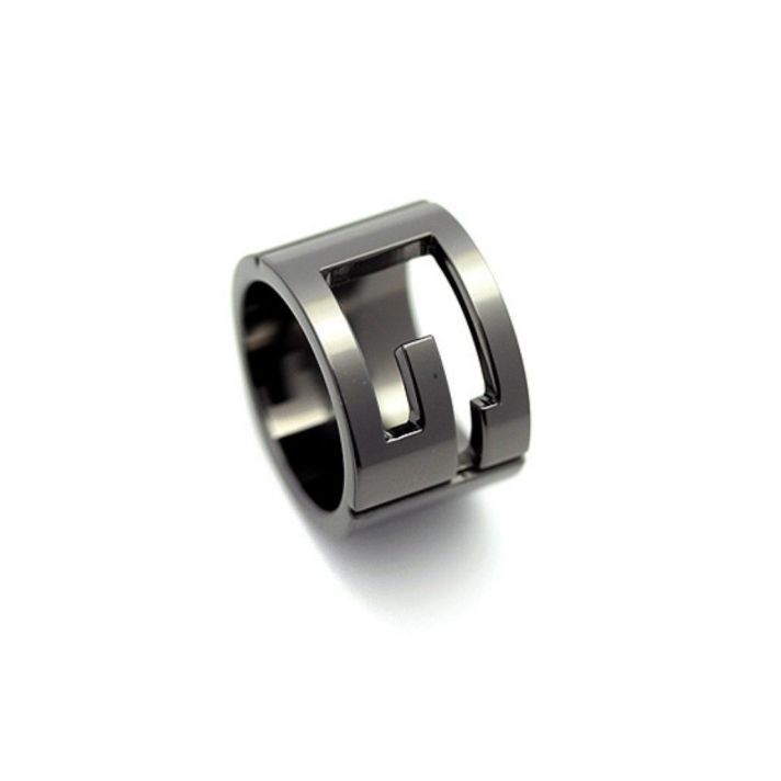 Silver 925 Ring Ruthenium Plated Signature Ring