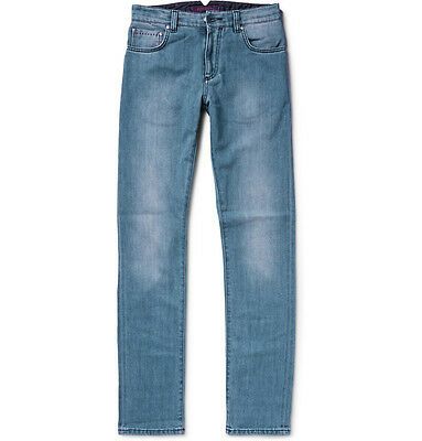 Isaia Mens Slim-Fit Selvedge Stretch Denim Jeans Sz 34R BNWT