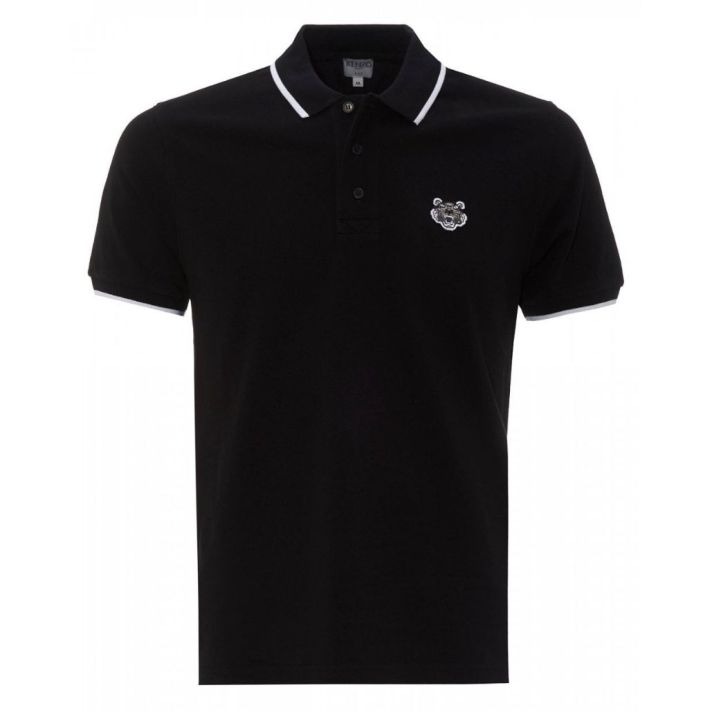 Kenzo Tiger Crest Regular Fit Black Polo Shirt