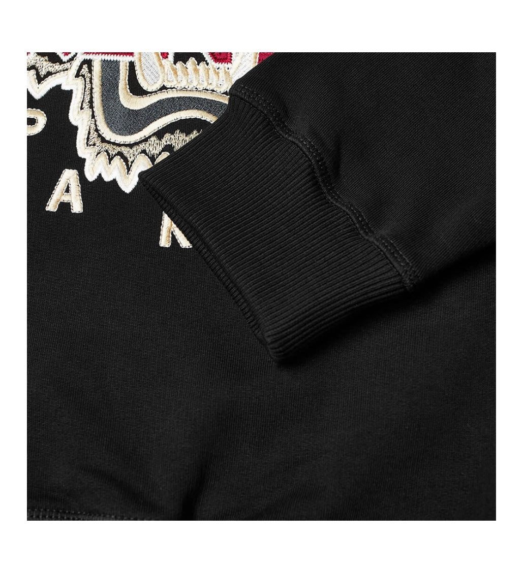 Embroidered Tiger Varsity Black Sweatshirt - Image 3