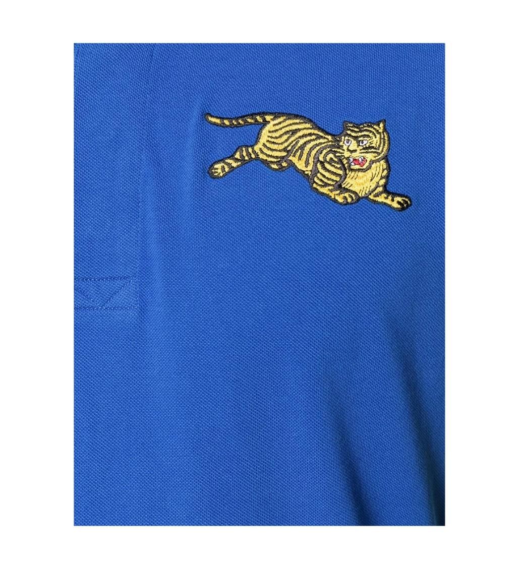 Blue Fitted 'Jumping Tiger' polo - Image 2