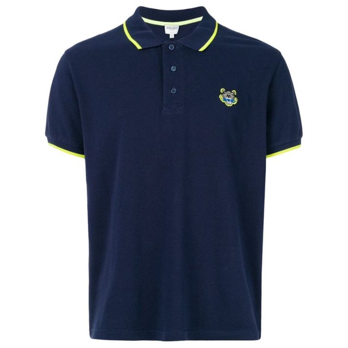 Kenzo Tiger Crest Regular Fit Navy Blue Polo Shirt