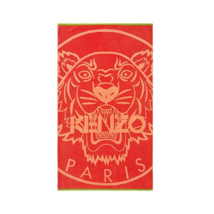 Kenzo Tiger Logo Orange Red Beach Towel