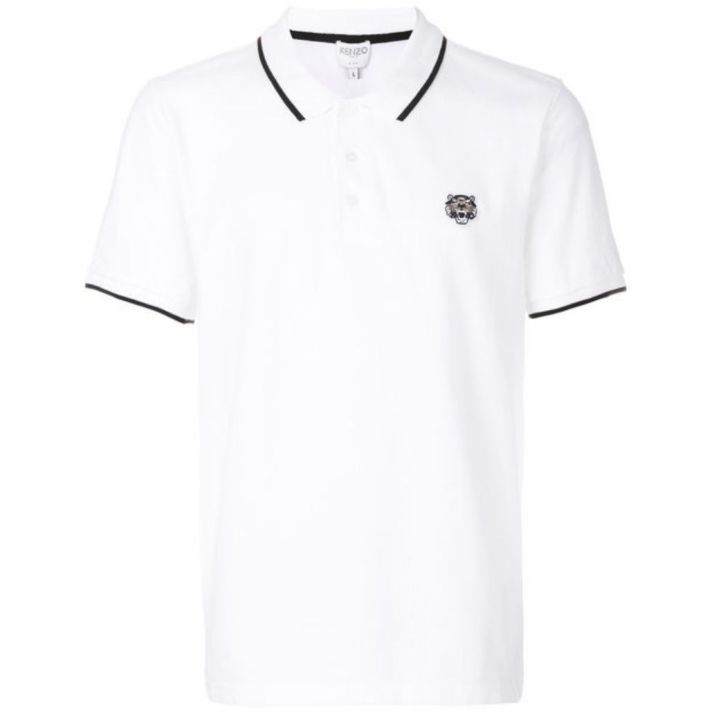 Kenzo Tiger Crest Regular Fit White Polo Shirt