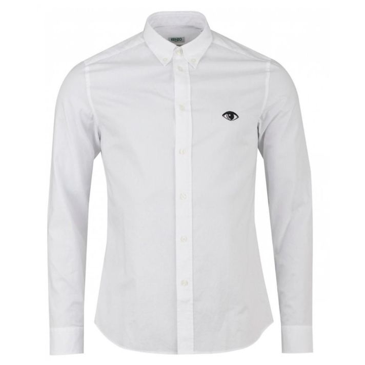 White Eye embroidered button down shirt