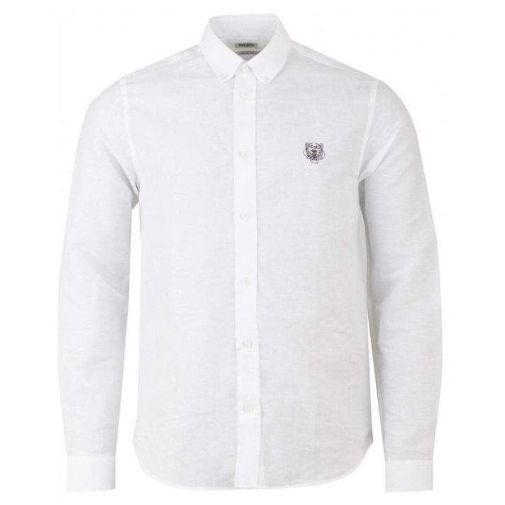 White TIGER CREST POPLIN SHIRT