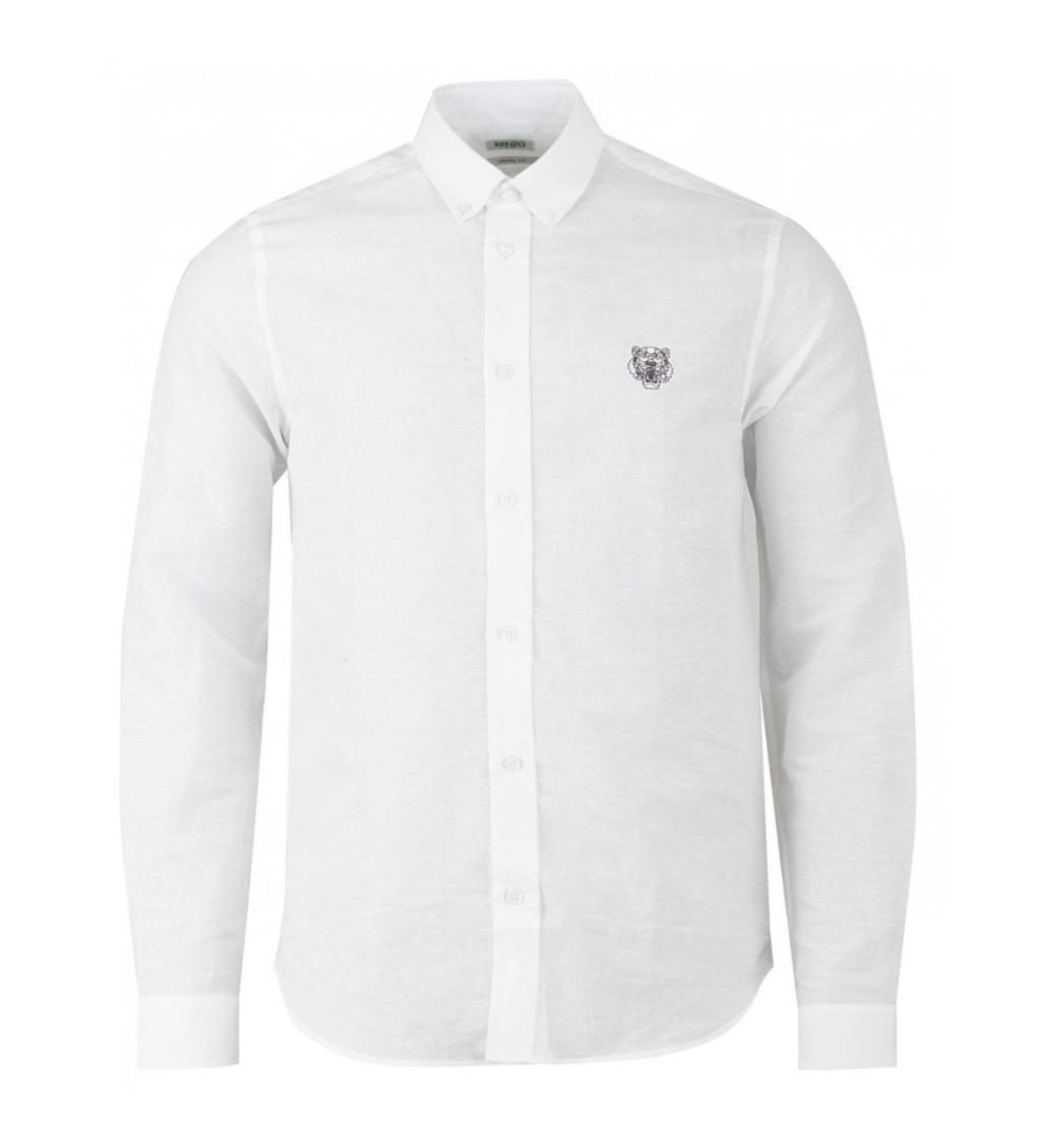 White TIGER CREST POPLIN SHIRT