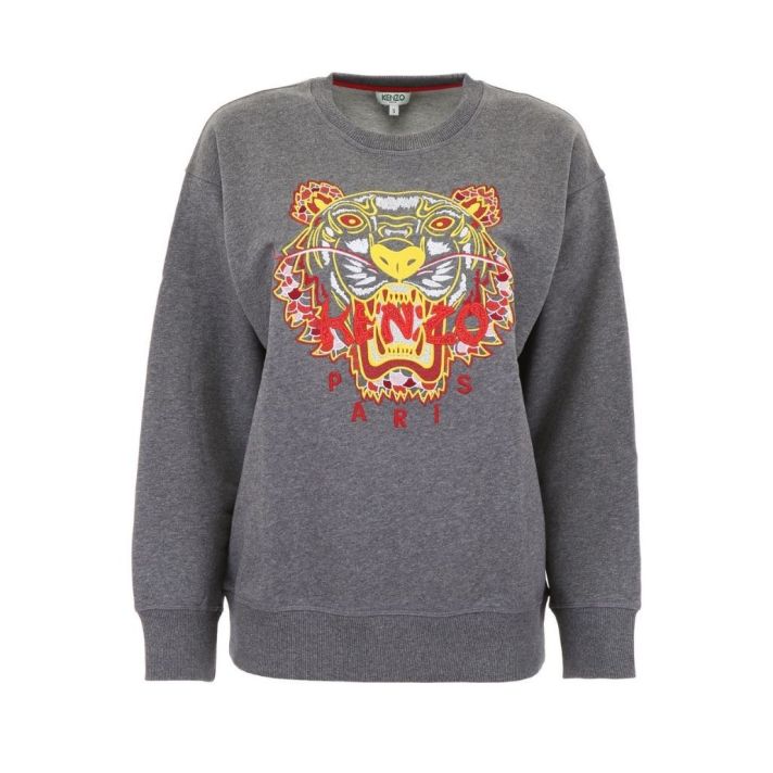 Kenzo Women's Grey 'Dragon Tiger' Sweatshirt