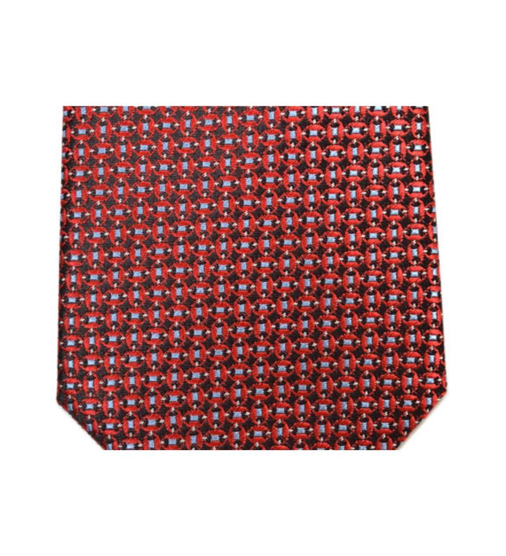 Jacquard Geometric Pattern Red Tie - Image 3