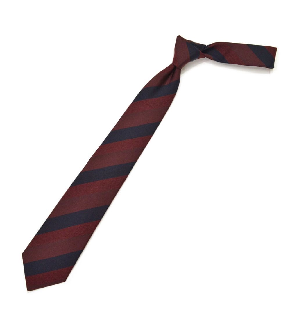 Multi-Stripe Burgundy Blue Tie - Image 2