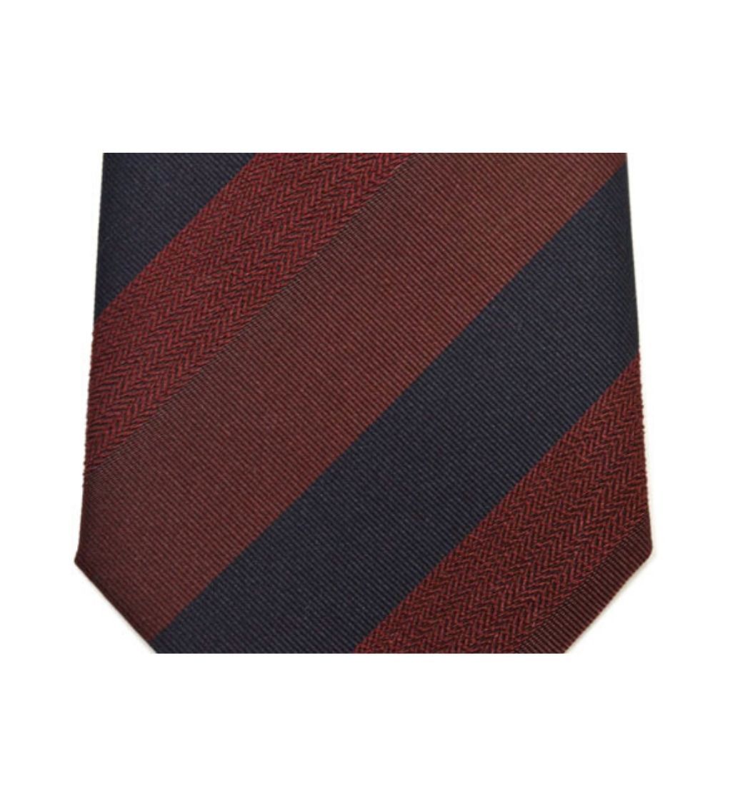 Multi-Stripe Burgundy Blue Tie - Image 3