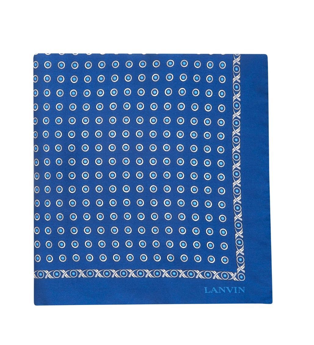 Tie & Pocket Square Geometric Circles Dot Pattern Blue/Grey Gift Set - Image 3