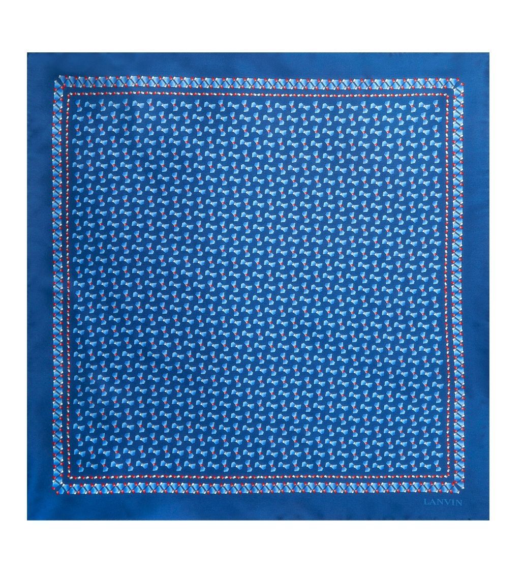 Tie & Pocket Square Bow Pattern Light Blue Gift Set - Image 3