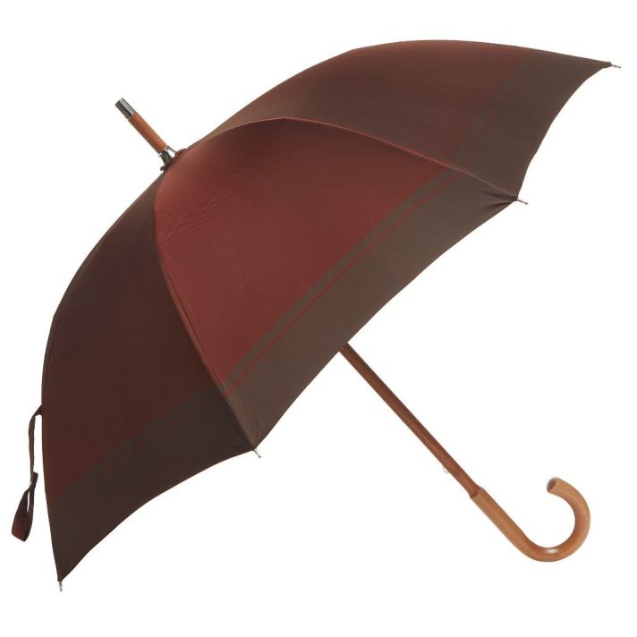Maroon Brown One-Piece Malacca Wood Umbrella