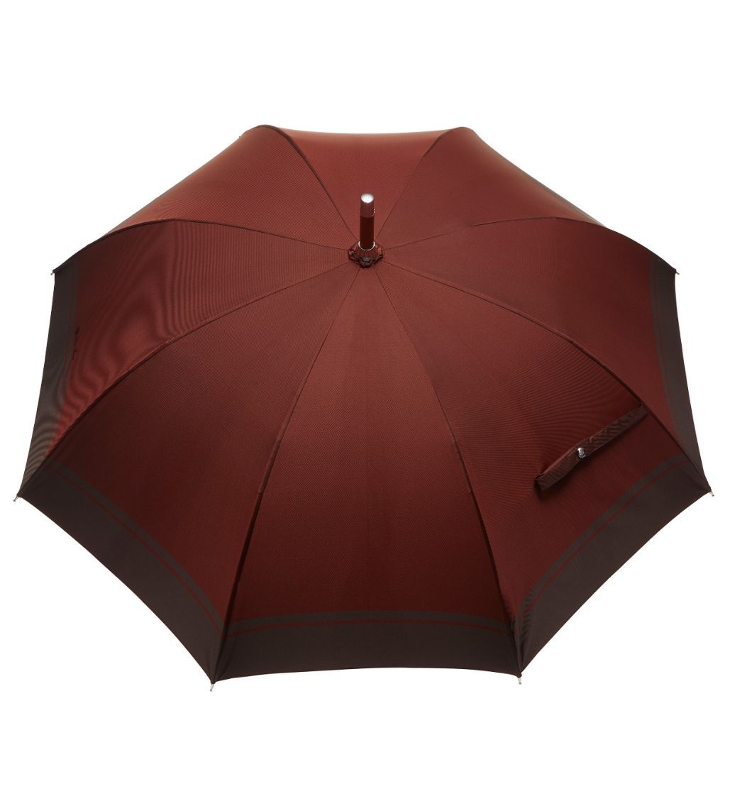 Maroon Brown One-Piece Malacca Wood Umbrella - Image 2