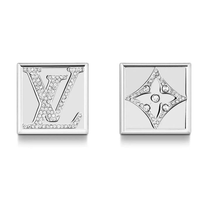 Silver Monogram Strass Swarovski Cufflinks M68252
